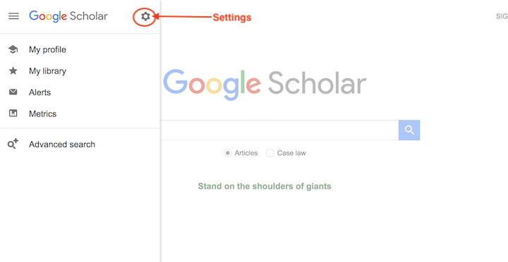 Google Scholar Settings