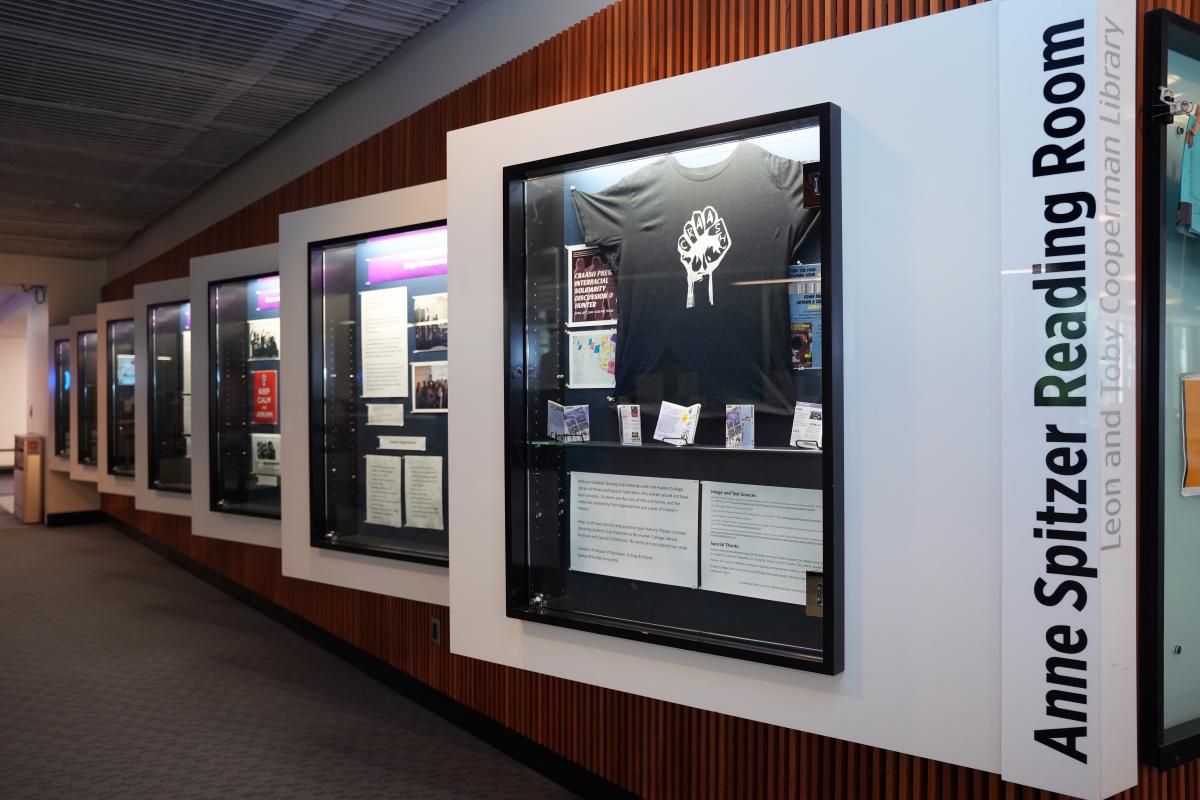 Display cases at Cooperman Library
